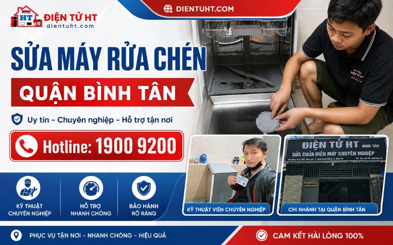 Sửa máy rửa chén tại Quận Bình Tân - Điện Tử HT