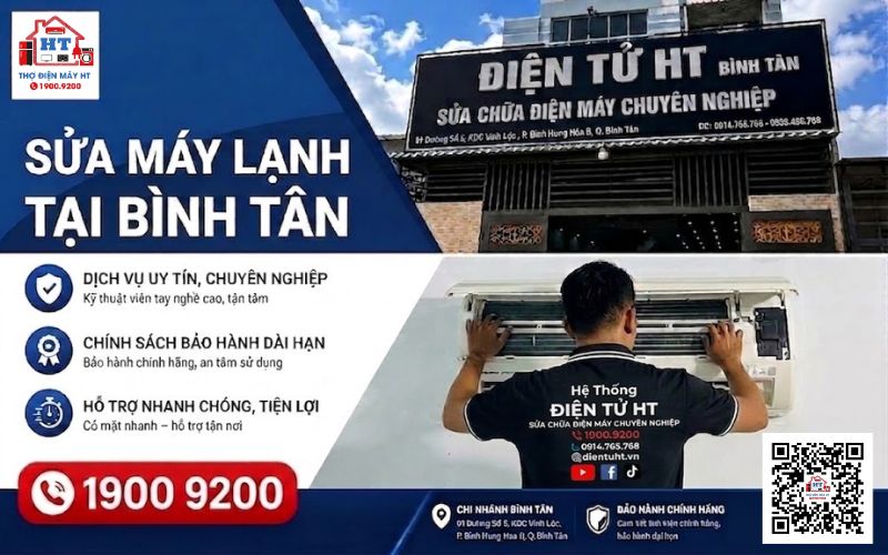 sửa máy lạnh quận Bình Tân uy tín - Điện Tử HT