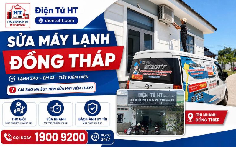 Dịch vụ sửa máy lạnh Đồng Tháp tại nhà - Điện Tử HT.