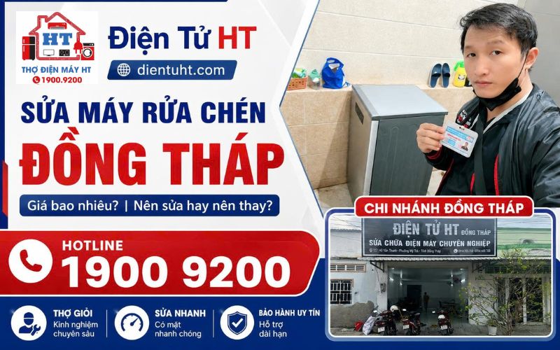 Dịch vụ sửa máy rửa chén Đồng Tháp tại nhà - Điện Tử HT.
