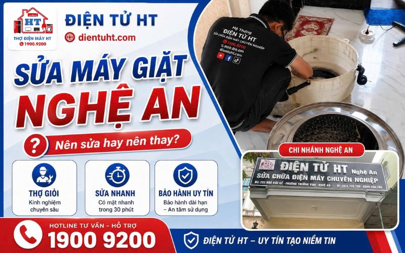 sửa máy giặt Nghệ An tại nhà uy tín, chuyên nghiệp