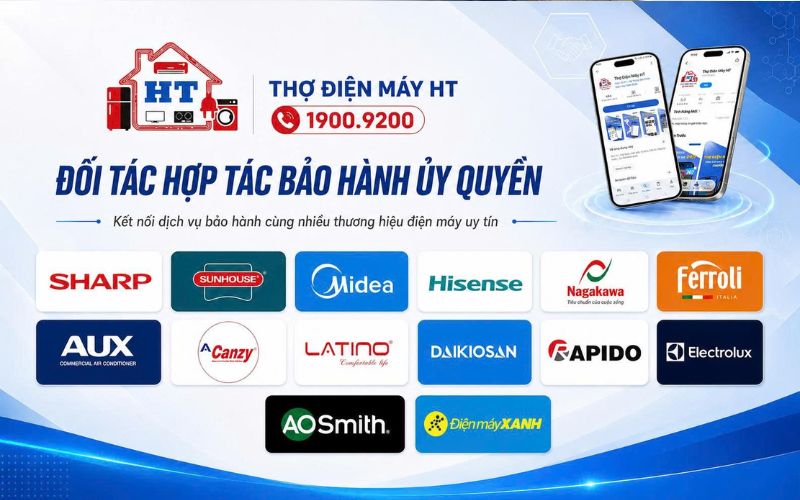 Điện Tử HT hợp tác bảo hành ủy quyền với các thương hiệu điện máy lớn, đảm bảo linh kiện chính hãng và tay nghề chuyên nghiệp.