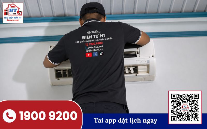 Kỹ thuật viên Điện Tử HT hỗ trợ kiểm tra và sửa máy lạnh tận nhà tại Long An.