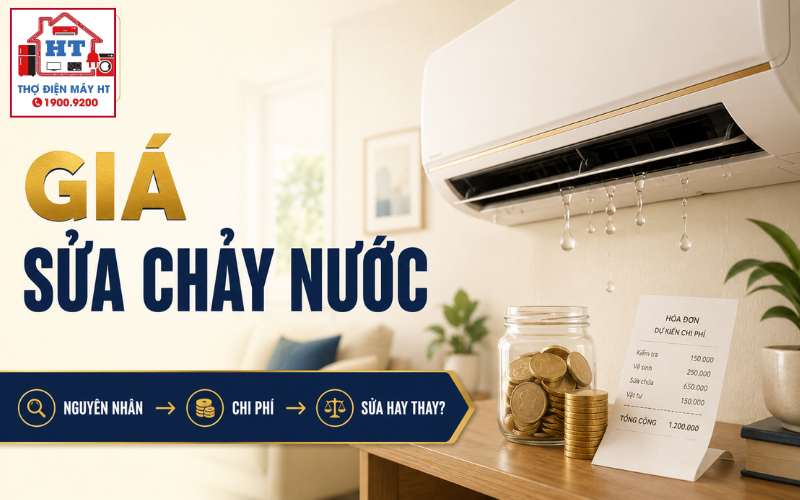 Máy lạnh chảy nước sửa bao nhiêu? Chi phí phụ thuộc gì?