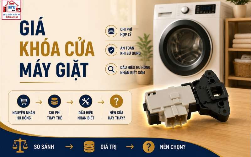 Giá khóa cửa máy giặt: Thay khóa cửa tốn bao nhiêu?