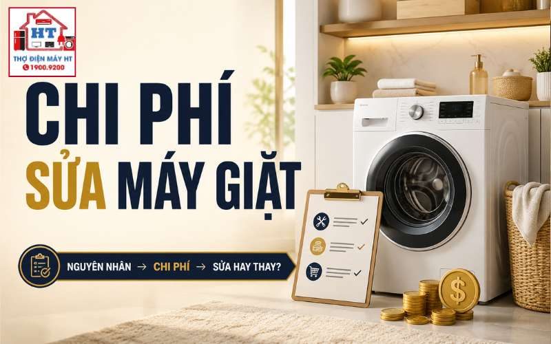 Giá sửa máy giặt bao nhiêu? Chi phí theo lỗi & linh kiện