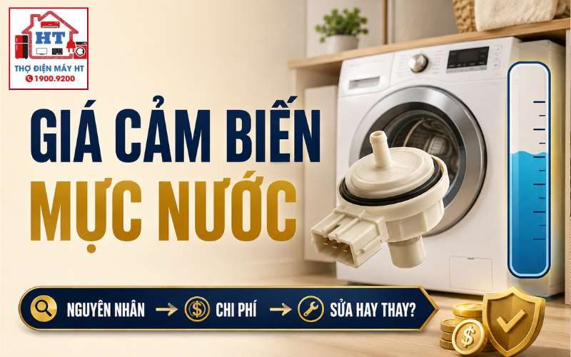 Giá thay cảm biến mực nước máy giặt: Phao, cảm biến áp lực