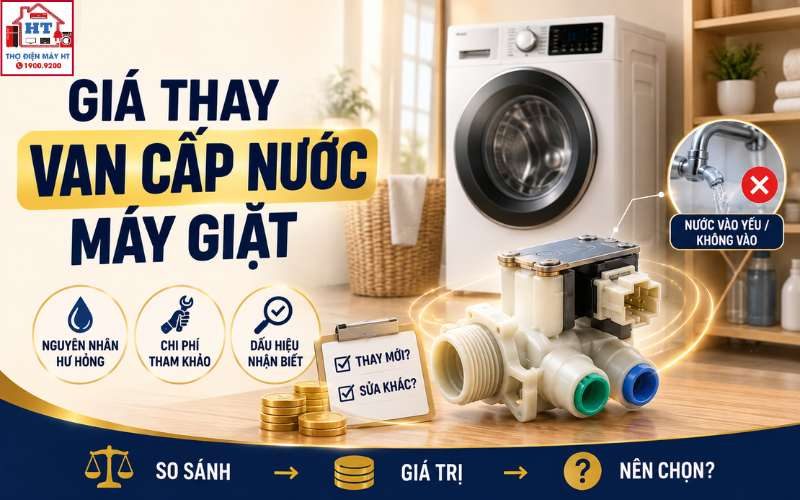Giá thay van cấp nước máy giặt: Chi phí theo loại van