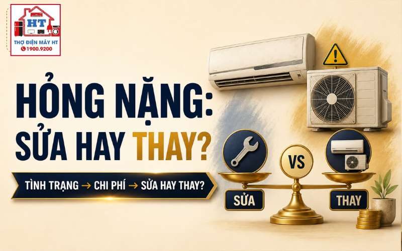 Hỏng nặng dàn nóng hoặc dàn lạnh: Sửa cụm hay thay máy?