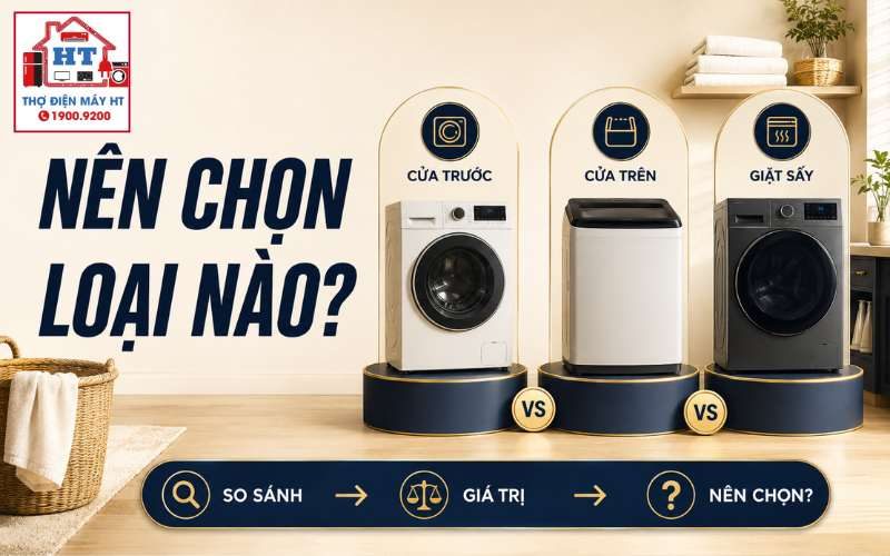 Máy giặt loại nào tốt: Cửa trước, cửa trên hay giặt sấy?