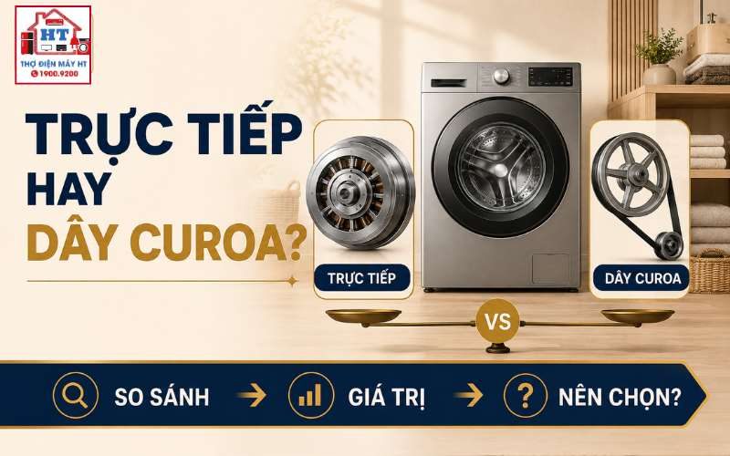 Truyền động trực tiếp hay dây curoa? Chọn loại nào?