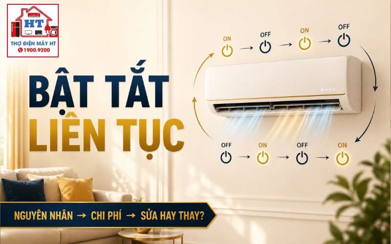Máy lạnh bật tắt liên tục do đâu? Đừng vội kết luận hỏng bo