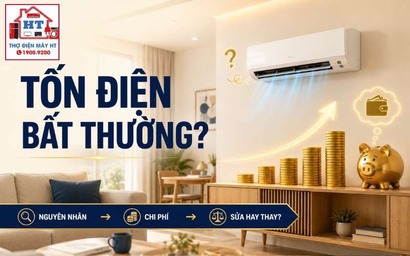 Máy lạnh tốn điện bất thường do đâu? Sửa hay đổi máy?