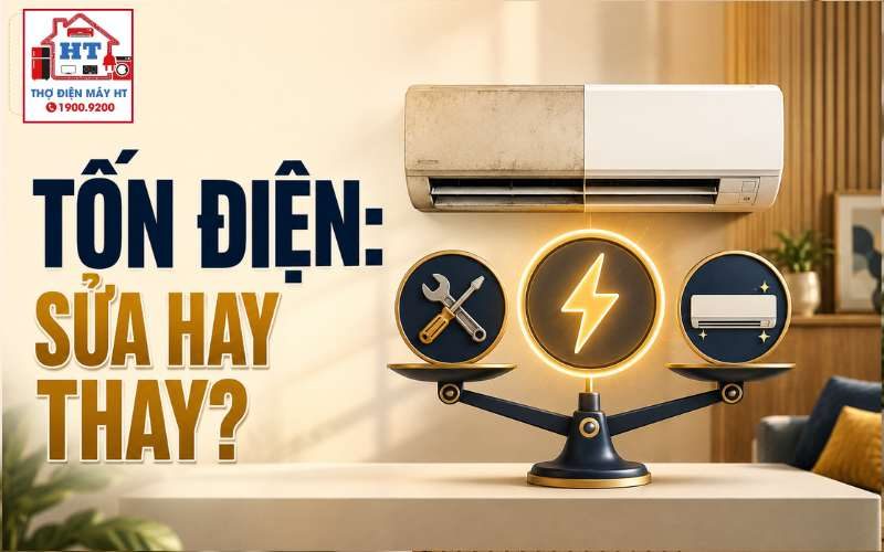 Máy lạnh tốn điện nên sửa hay thay? So chi phí thế nào?