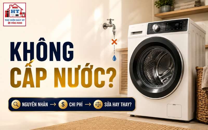 Máy giặt không cấp nước: Vì sao máy chạy mà nước không vào?
