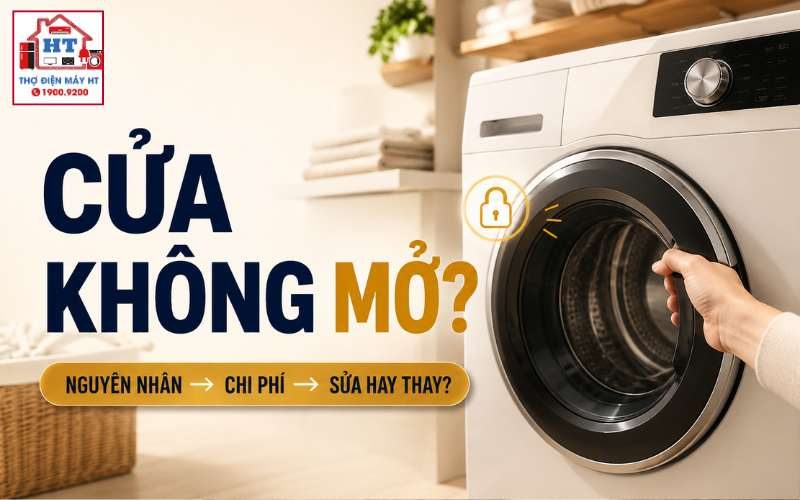 Máy giặt không mở được cửa: Vì sao cửa vẫn bị khóa?