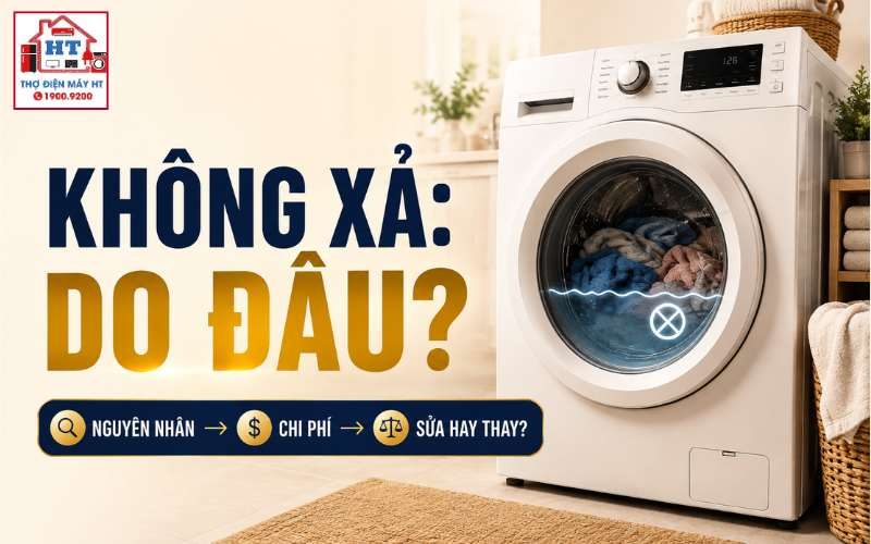 Máy giặt không xả nước: Vì sao nước còn trong lồng?