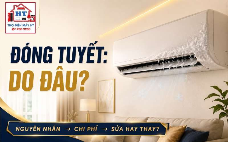 Máy lạnh đóng tuyết do đâu? Nguyên nhân và mức độ cần lưu ý