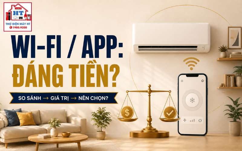 Wi-Fi, App trên máy lạnh có đáng trả thêm?