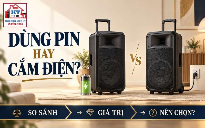 Loa kéo dùng pin hay cắm điện? Khi nào nên chọn loại hybrid?