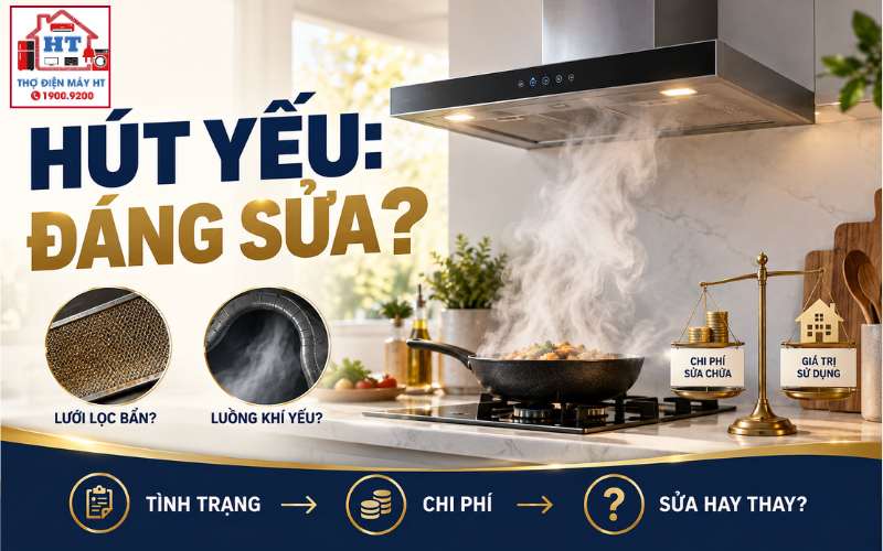Máy Hút Mùi Hút Yếu Có Đáng Sửa Không? HT Giải Đáp Nhanh