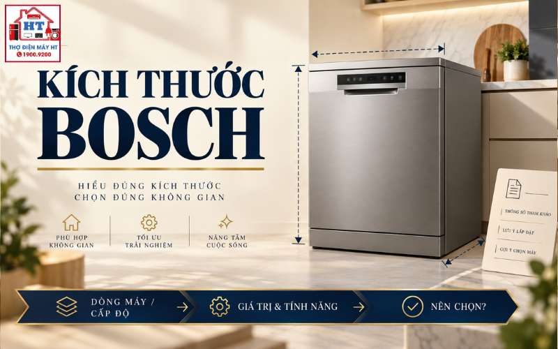 Kích Thước Máy Rửa Chén Bosch: Chọn Đúng 45cm, 60cm Và Kiểu Lắp