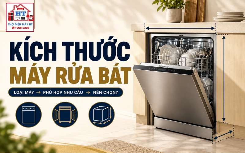 Kích Thước Máy Rửa Chén: Đo Hốc, Tủ Và Khoảng Mở Cửa Trước Khi Mua