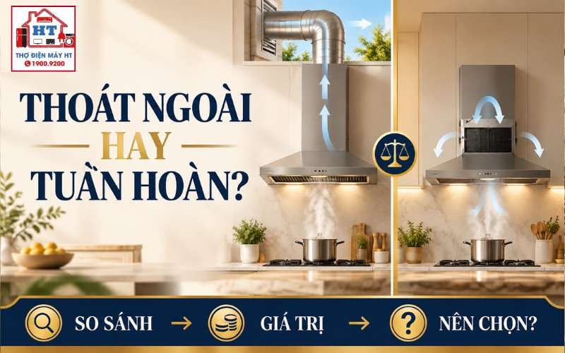 Máy Hút Mùi Thoát Ngoài Hay Tuần Hoàn? Chọn Theo Điều Kiện Bếp