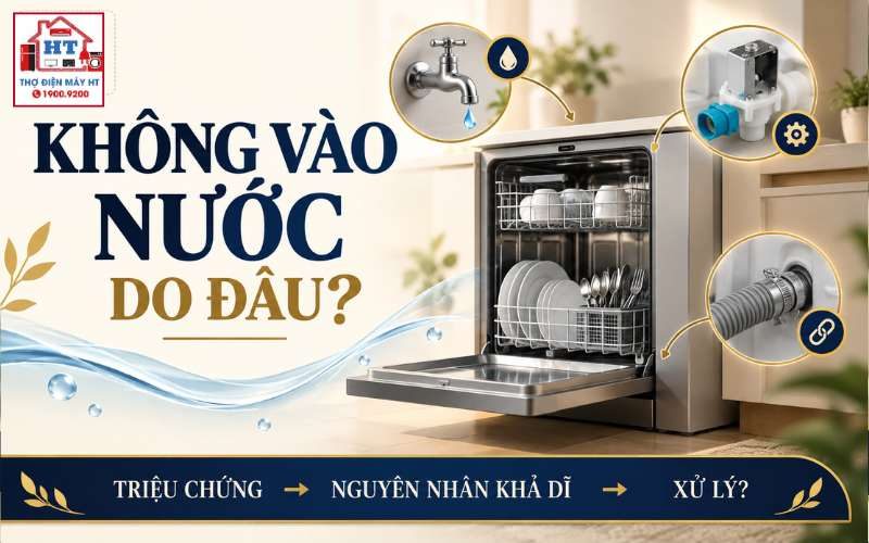 Máy Rửa Bát Không Vào Nước Do Đâu? Các Nhóm Nguyên Nhân