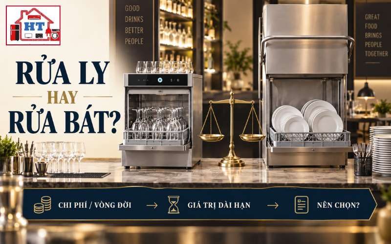 Máy Rửa Ly Hay Máy Rửa Chén Công Nghiệp Cho Quán Bar, Nhà Hàng?