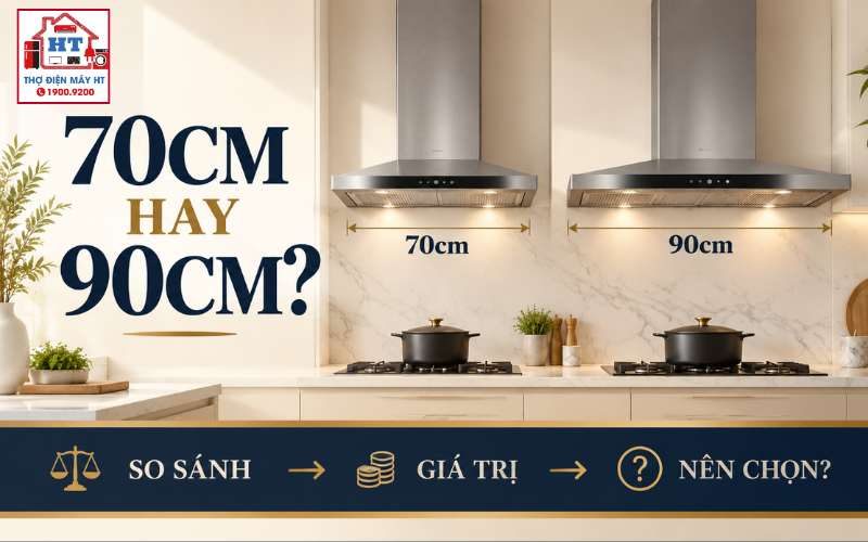 Nên Chọn Máy Hút Mùi 70cm Hay 90cm? So Theo Bếp Và Tủ