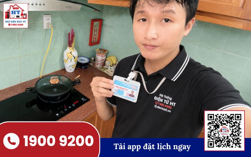 Kiểm tra bếp từ Bosch Kỹ thuật viên Điện Tử HT kiểm tra bếp từ Bosch tại nhà khách hàng