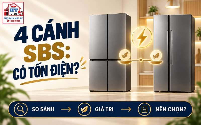 Tủ 4 Cánh, Side-by-Side Có Tốn Điện Không? So Đúng Cách